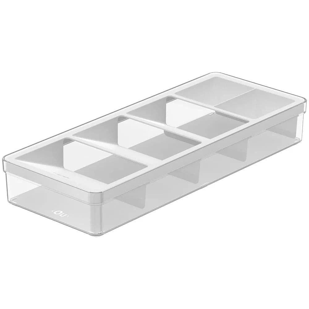 Organizador de Talheres Clear Branco - Ou
