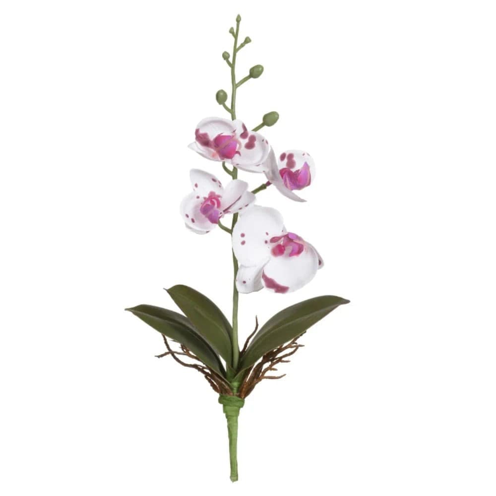 Orquídea Phalaenopsis Artificial 29cm Haste Branco Mesclado - Florarte