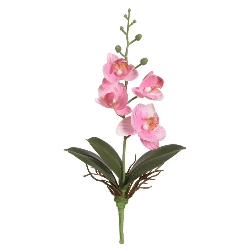 Orquídea Phalaenopsis Artificial 29cm Haste Rosa Claro - Florarte
