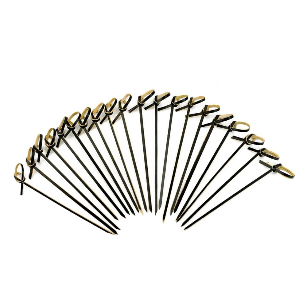 Palito para Petiscos Nozinho 20 Unidades 12,5cm Preto - Silver Plastic