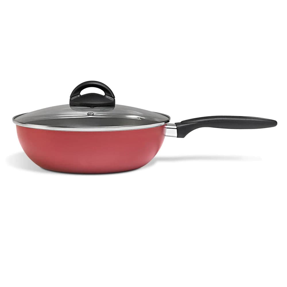 Panela Wok Maple com Tampa 28cm Cereja - Brinox