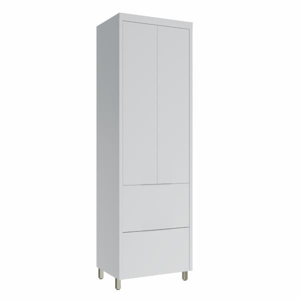Paneleiro 100% MDF Branco com 2 Portas e 2 Gavetas 70x228x52cm Marquesa Nesher
