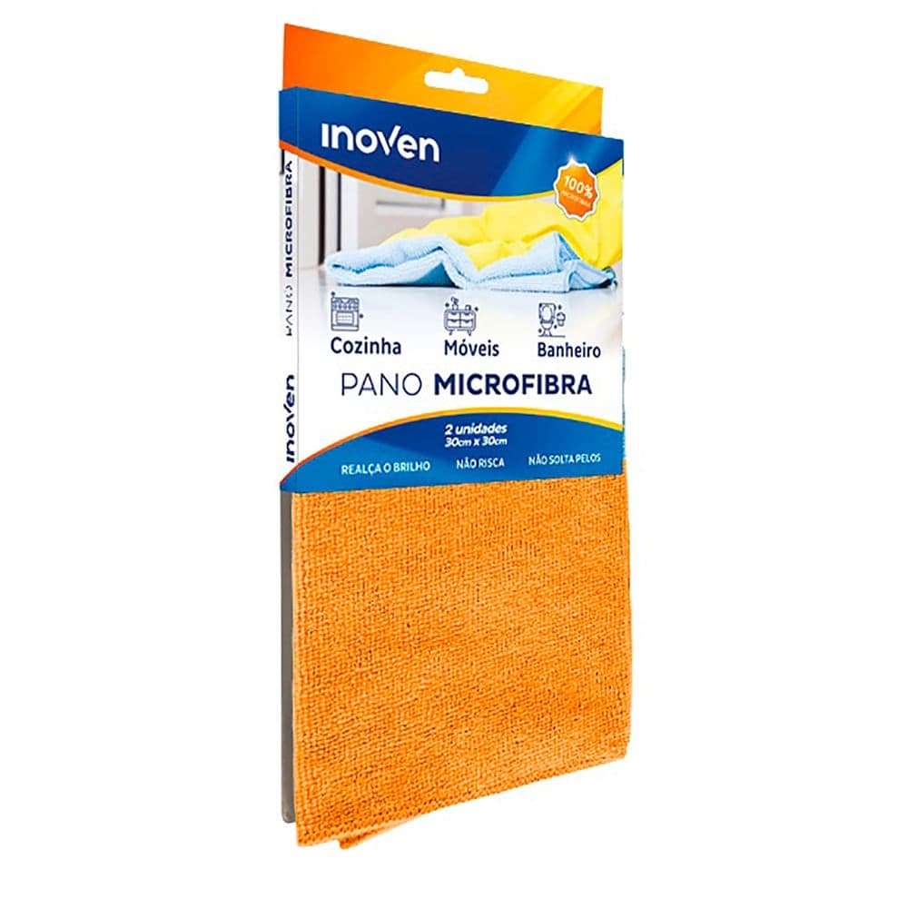 Pano Microfibra 30x30cm Laranja - Inoven