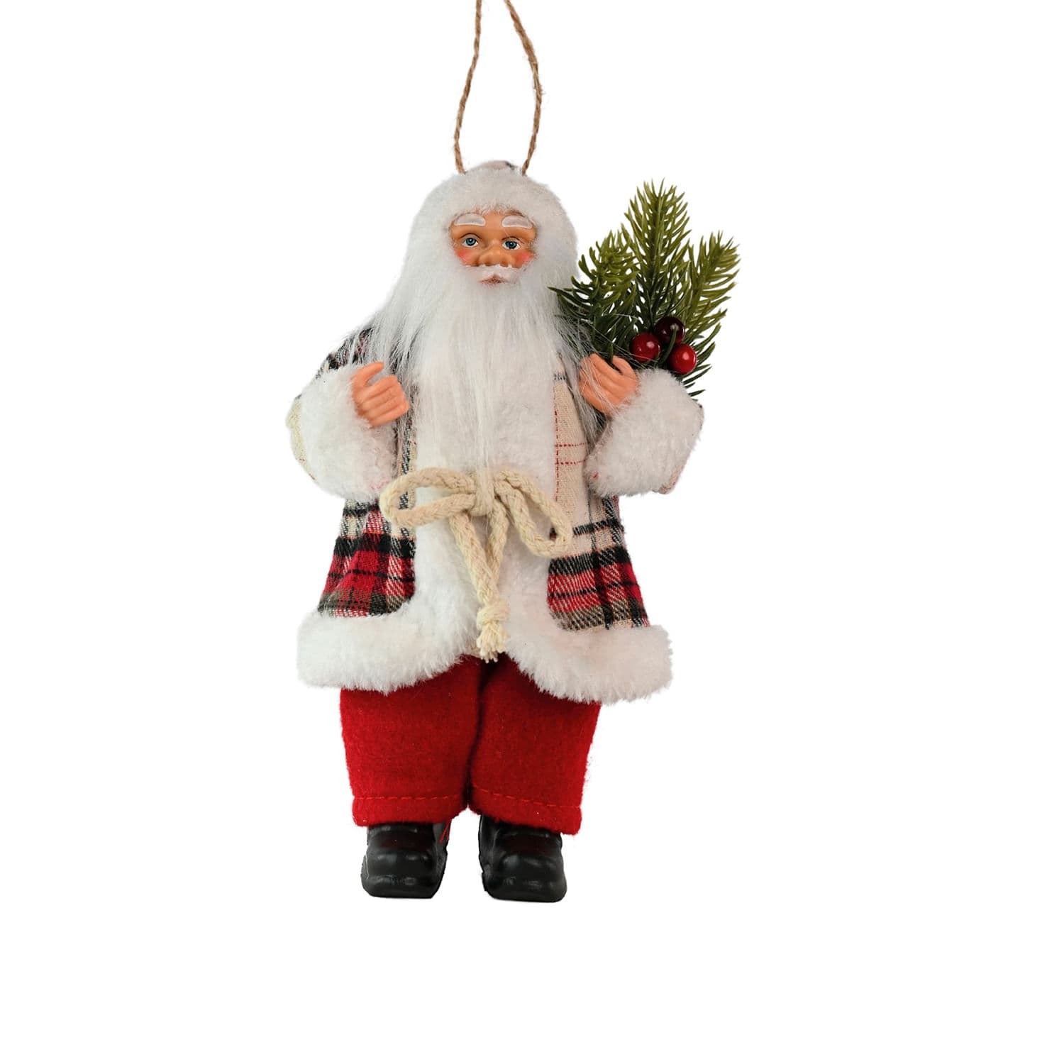 Papai Noel 25cm Xadrez Vermelho - Yangzi