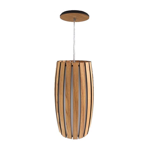Pendente 1 Lâmpada Madeira Marrom Camily Metalfran