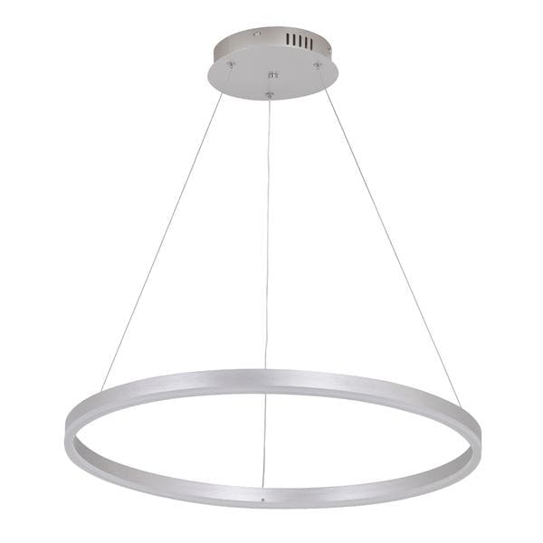 Pendente Anéis Com LED 2000x60cm Prata Cosmos Psyche Gmh