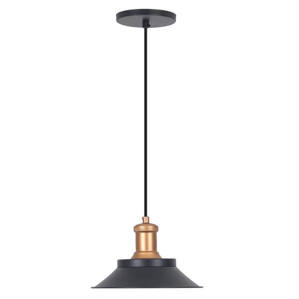 Pendente Chapéu Chinês 1 Lâmpada Metal Preto Hat Auremar