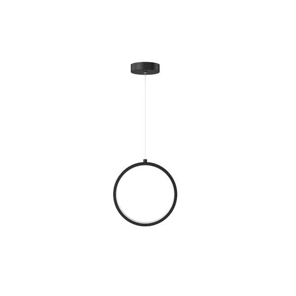 Pendente com LED Preto Redondo