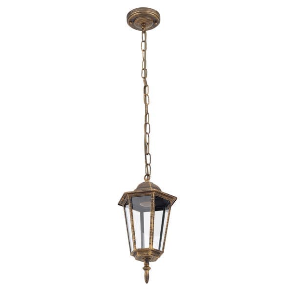 Pendente Externo 1 Lâmpada Metal e Vidro Dourado e Bronze Nice Biancoluce