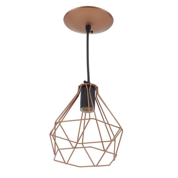Pendente Oval 1 Lâmpada Metal Cobre Star Emalustres