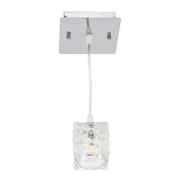 Pendente Quadrado 1 Lâmpada Vidro Transparente Casual e Decorativo LLUM Bronzearte