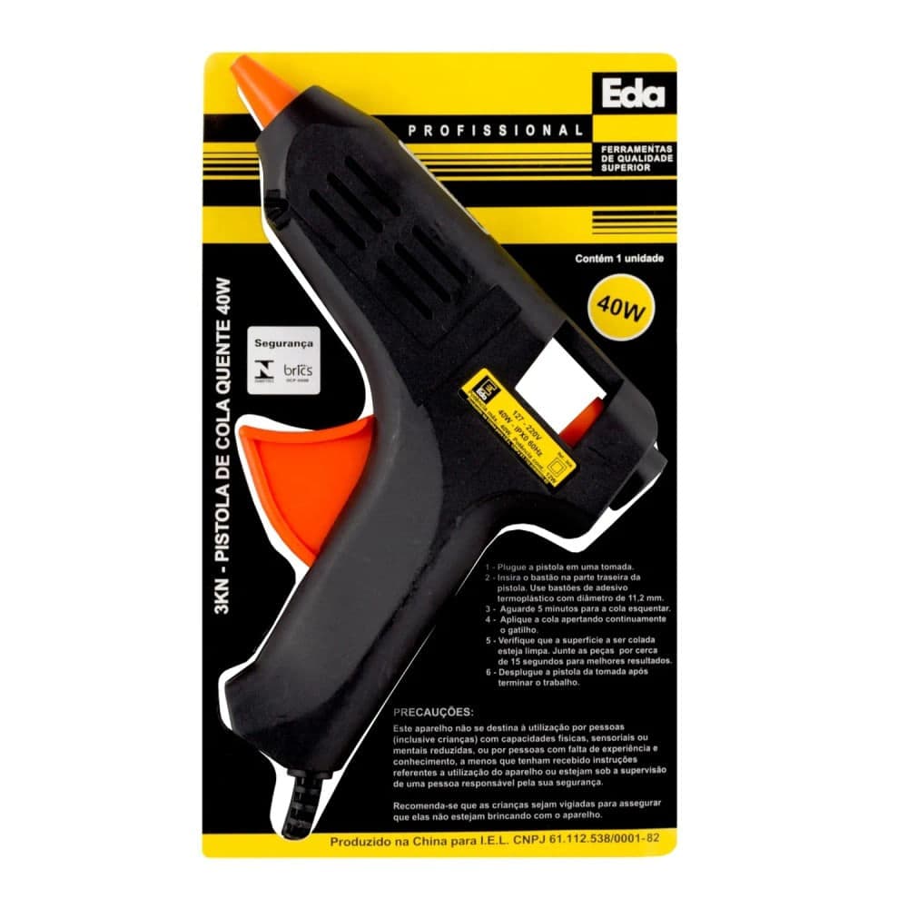 Pistola para Cola Quente 40w Bivolt - Eda