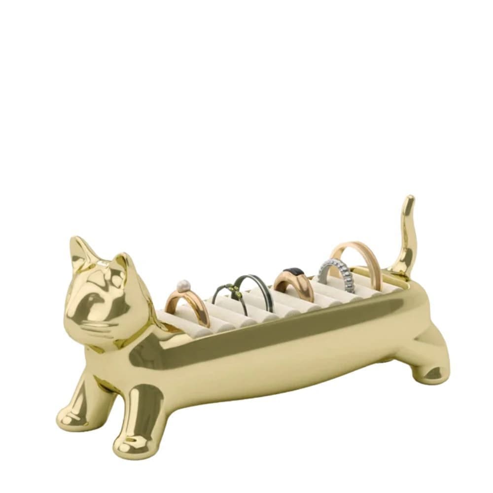 Porta Anéis de Gatinho Umbra Prateado 12x6cm