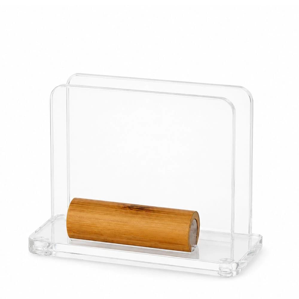 Porta Guardanapo de Acrílico e Bambu Onom 10cm