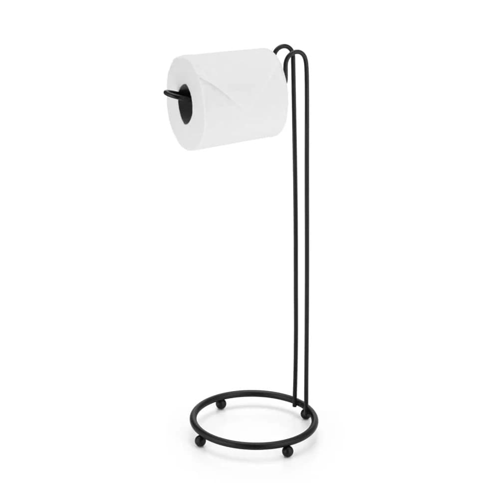 Porta Papel Higiênico de Chão Preto - Arthi