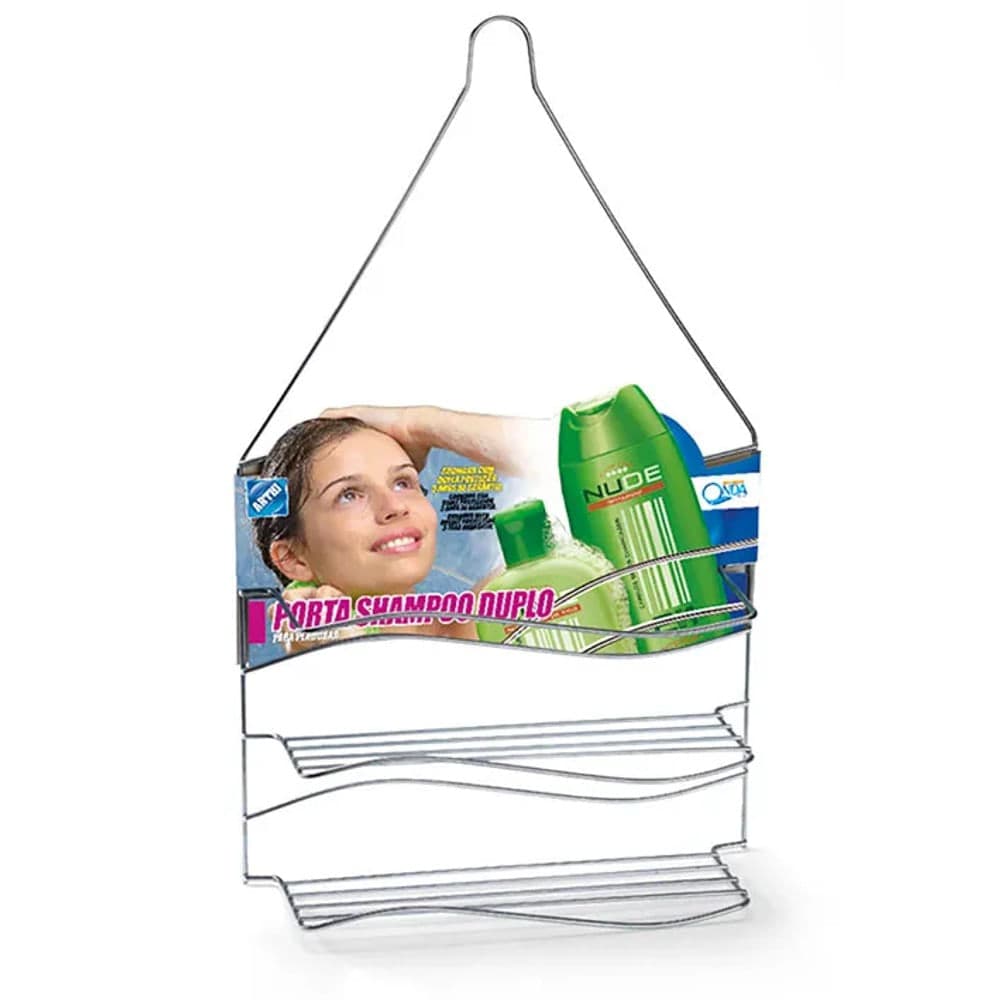 Porta Shampoo Duplo Cromado - Arthi