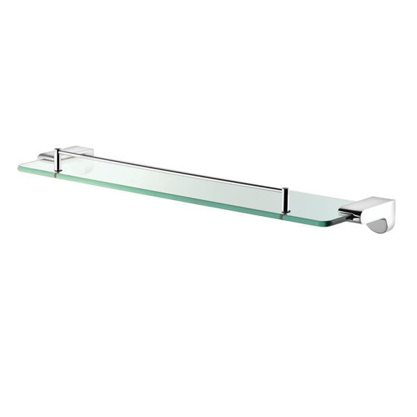 Porta Shampoo Reto Simples Parafuso Metal e Vidro Prata 4,5X54,2X13,5cm Lorenlike Lorenzetti