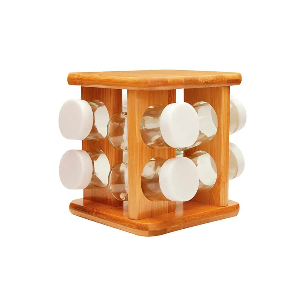 Porta Temperos Bambu 9 Peças - Yoi