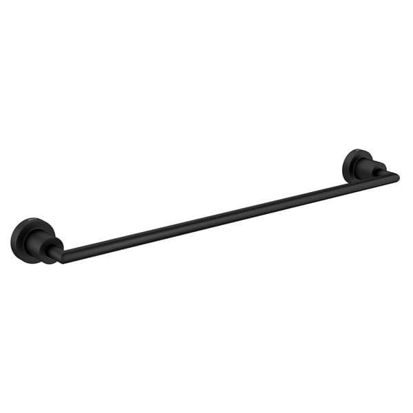 Porta Toalha Banho Barra Simples Metal Black Matte Fosco Slim Deca