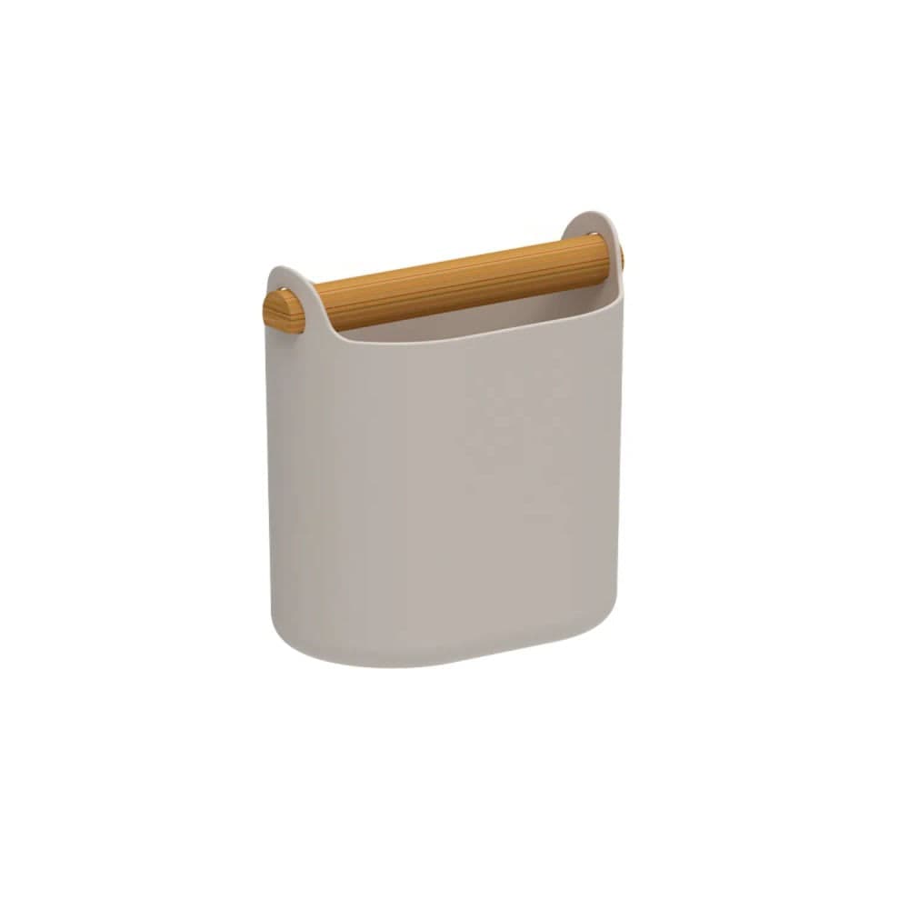 Porta Utensílios com Alça de Bambu Lume Bege - Ou