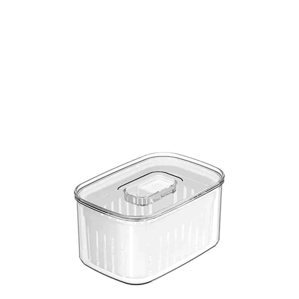 Pote de Acrílico com Cesto ou Clear Fresh Natural 10x14x8cm 600ml 4pçs