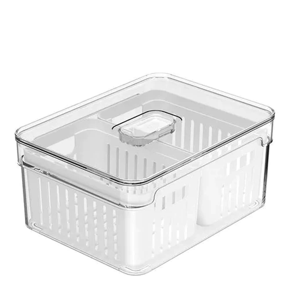 Pote de Acrílico Duplo com Cesto ou Clear Fresh Natural 15x20x9cm 2,2l