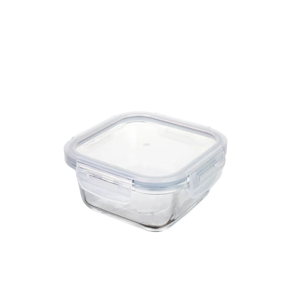 Pote Hermético Quadrado de Vidro com Tampa 380mL - Mozcada