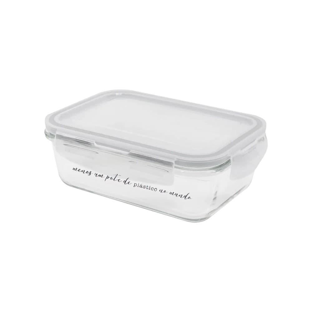 Pote Hermético Retangular 840mL Transparente - Oikos