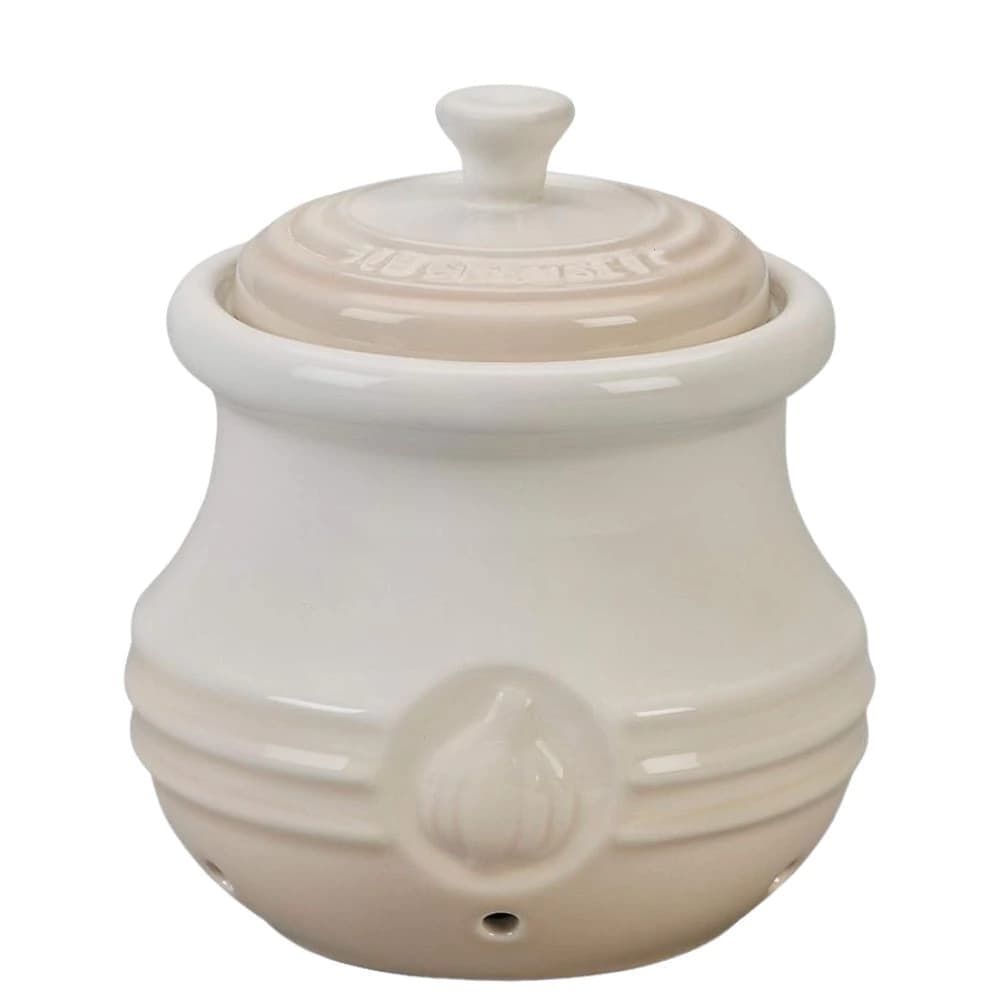 Pote para Alho de Cerâmica Le Creuset Meringue
