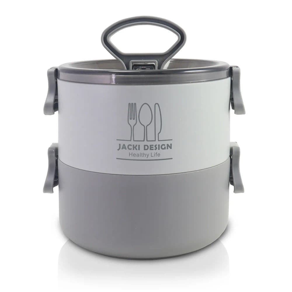 Pote para Marmita com 2 Recipientes Joy 1,6l Cinza - Jacki Design