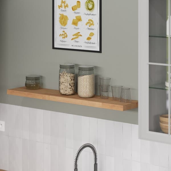 Prateleira de Madeira MDF Marrom 115x23,5cm com Suporte Invisível Spaceo