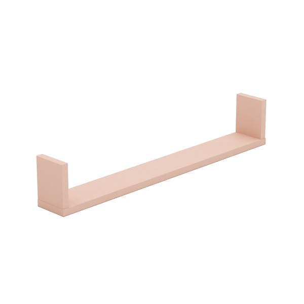 Prateleira de Madeira MDF Rosa 45x10x13,5cm com Suporte Invisível Up Montfácil