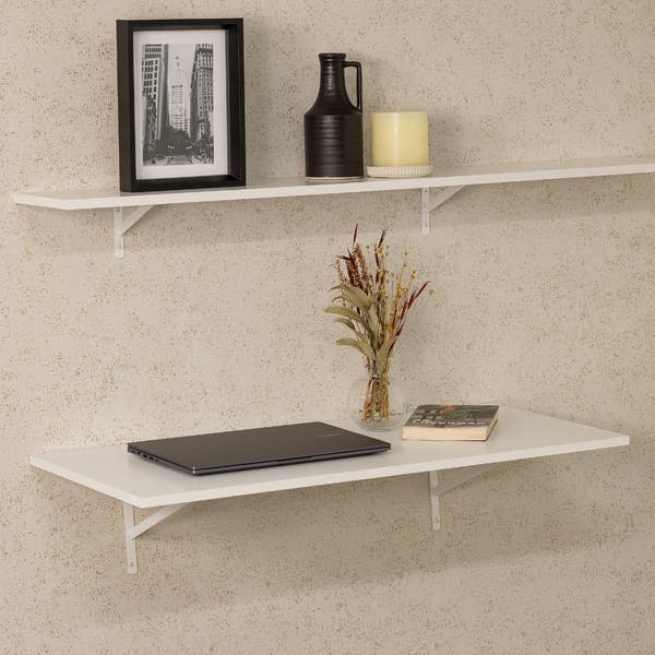 Prateleira de Madeira MDP Branca 60x40cm Decoração Spaceo