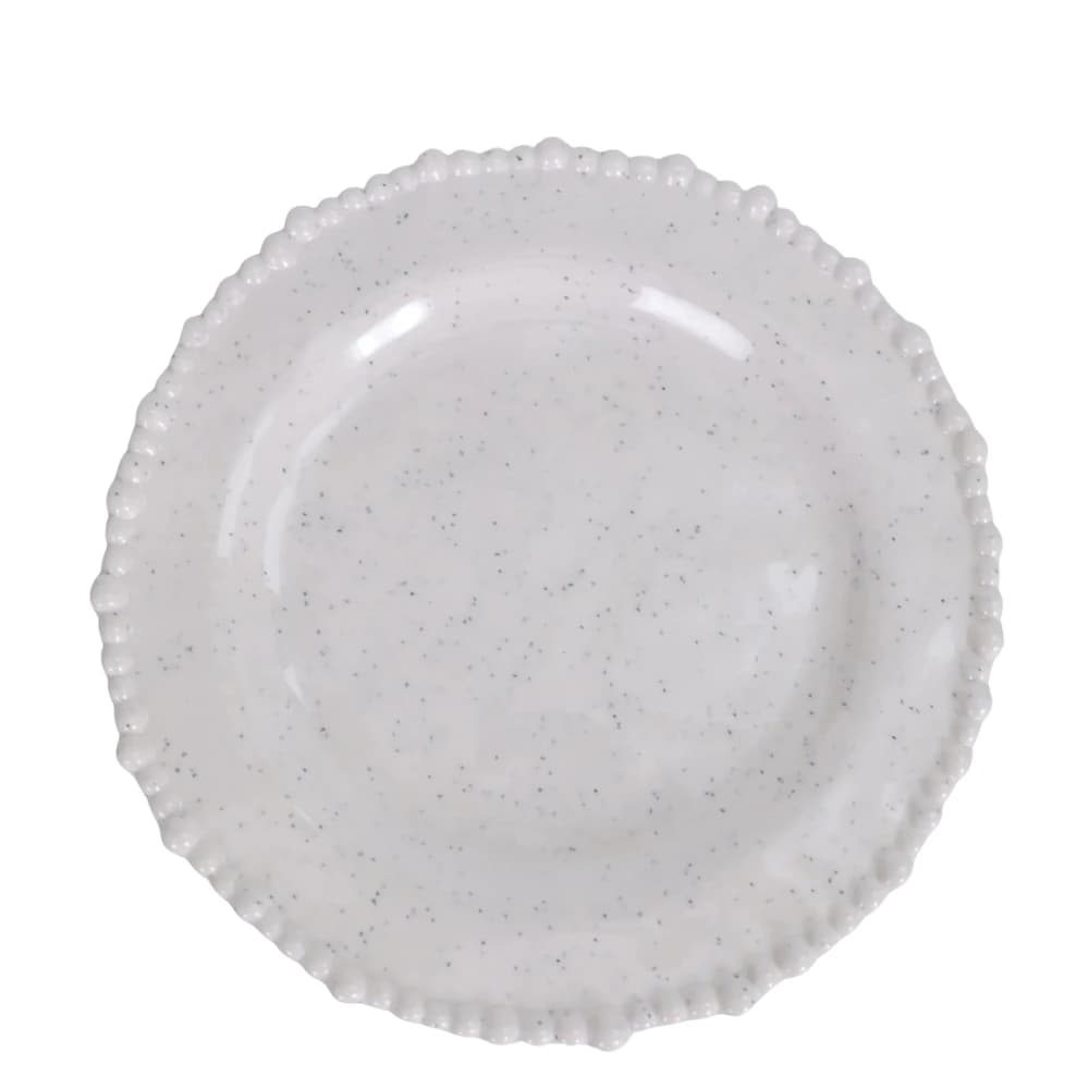 Prato para Sobremesa de Melamina Beads Branco 23cm 6pçs