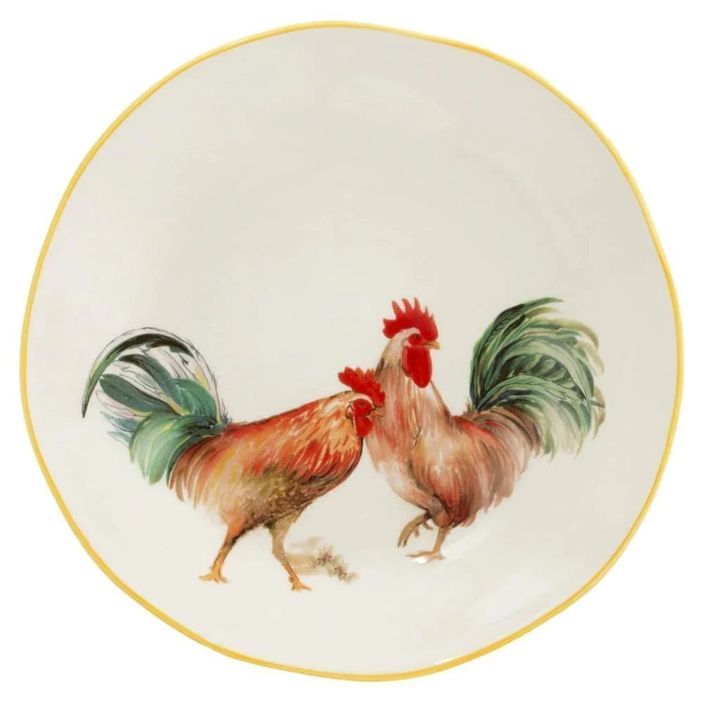 Prato Raso de Porcelana Rooster 29cm 6pçs