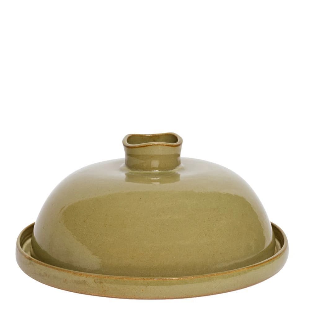 Queijeira de Cerâmica Verde Oliva 22x11cm