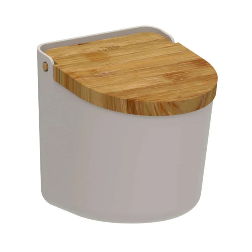 Saleiro com Tampa de Bambu Lume Bege - Ou