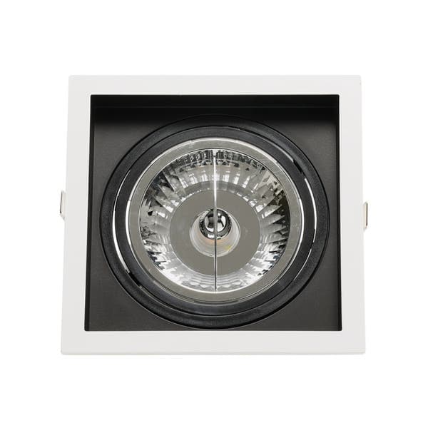 Spot de Embutir Quadrado AR111 Branco Recuo Preto Save Energy