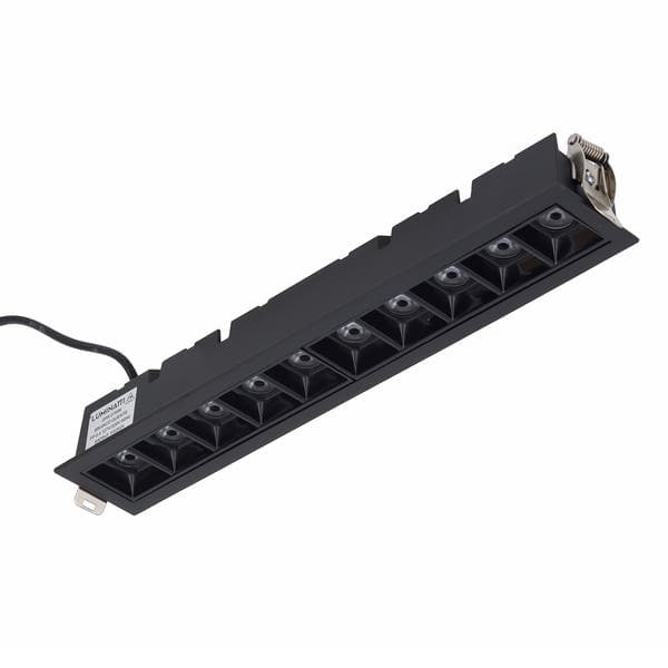 Spot Embutir Led Retangular 10 Lâmpadas 20W Luz Amarela Luminatti Preto