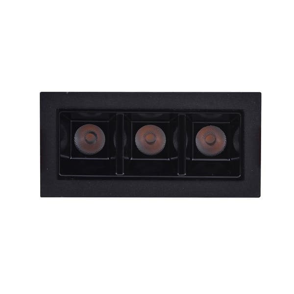 Spot Embutir Led Retangular 6W Luz Amarela Luminatti Preto