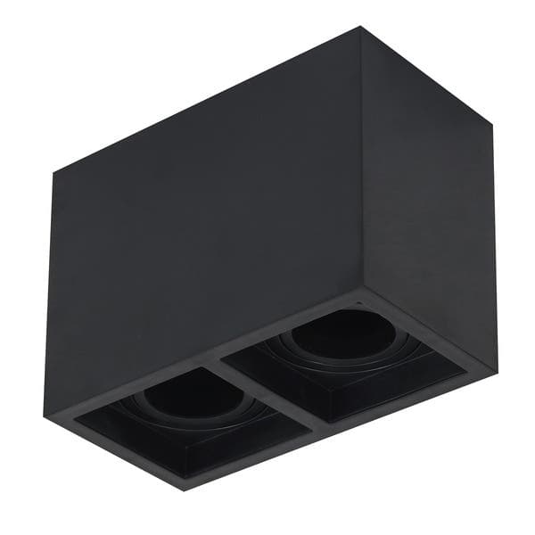 Spot Sobrepor Retangular 2 Lâmpadas Dicroica Save Energy Boxit Preto
