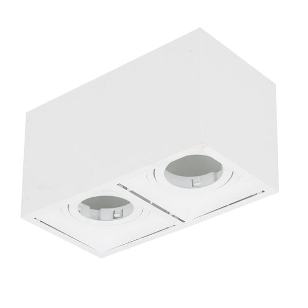 Spot Sobrepor Retangular 2 Lâmpadas PAR20 Save Energy Boxit Branco
