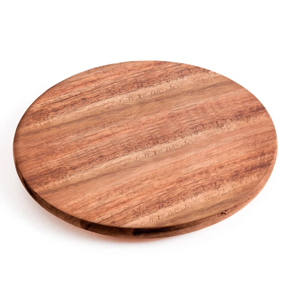 Tábua Redonda com Base Giratória Acácia 25cm - Oikos