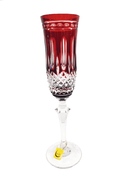Taça para Champagne em Cristal Overley Mozart Vermelho