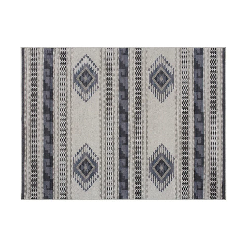 Tapete Funcional Asteca 50x80cm Cinza - Têxtil J. Serrano