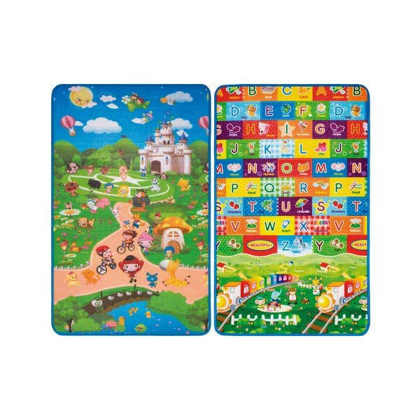 Tapete Infantil Retangular Recreio Play ABC Fibra Sintética Multicolorido Interno e Externo 0,9x1,5m Jolitex Ternille