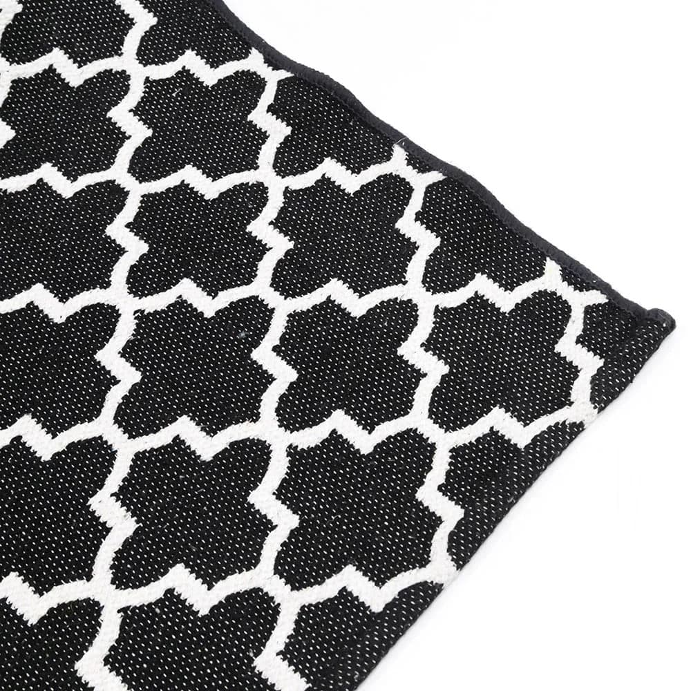 Tapete para Sala Jacquard Souk 200x250cm Preto - Comoditá