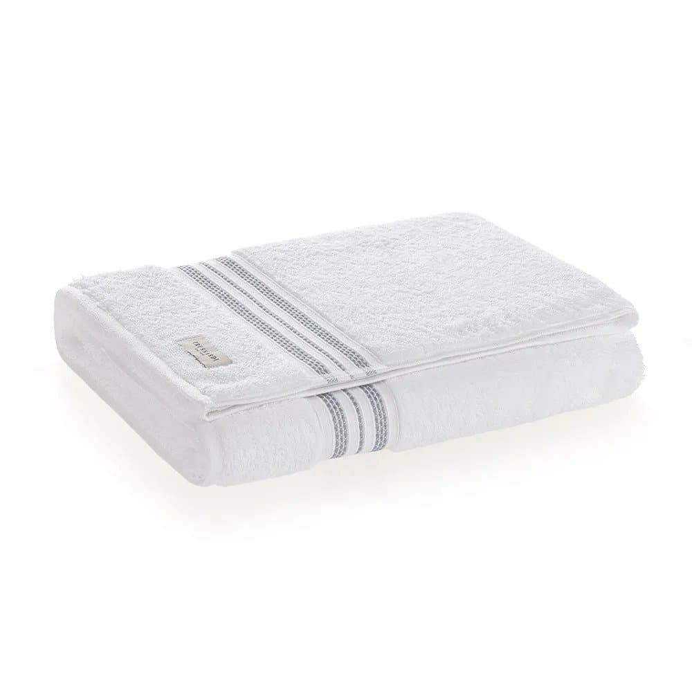 Toalha Banhao Baberine Trussardi Branco e Cielo 86cm x 150cm