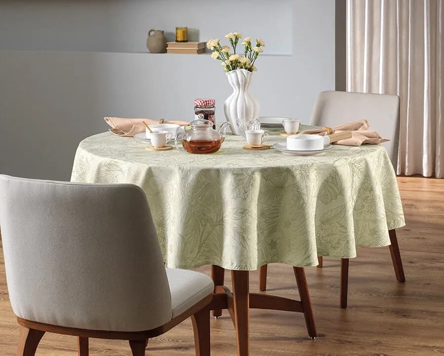 Toalha de Mesa Karsten Sempre Limpa Jacquard Aurora - Quadrada - 1.80x1.80m
