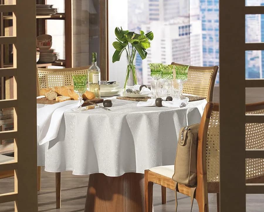 Toalha de Mesa Karsten Sempre Limpa Jacquard Faenza - Quadrada - 1.80x1.80m